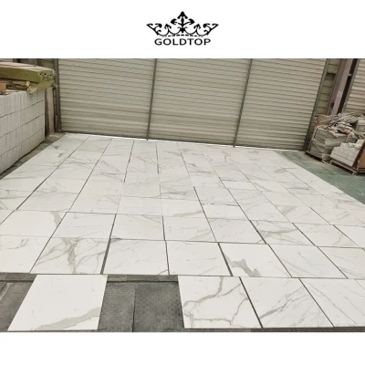 Pavimento/parete/pavimentazione/mosaico/lastra/piastrella in marmo grigio pietra naturale bianco Calacatta per progetto